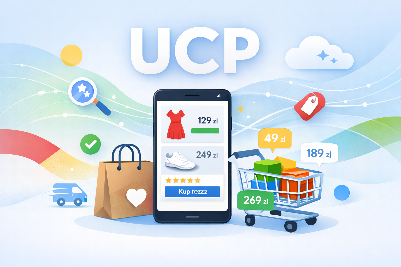 Universal Commerce Protocol (UCP) - jak AI zmienia sposób robienia zakupów online 1 Universal Commerce Protocol UCP - zakupy online wspierane przez AI, koszyk zakupowy, ceny produktów i aplikacja mobilna e-commerce