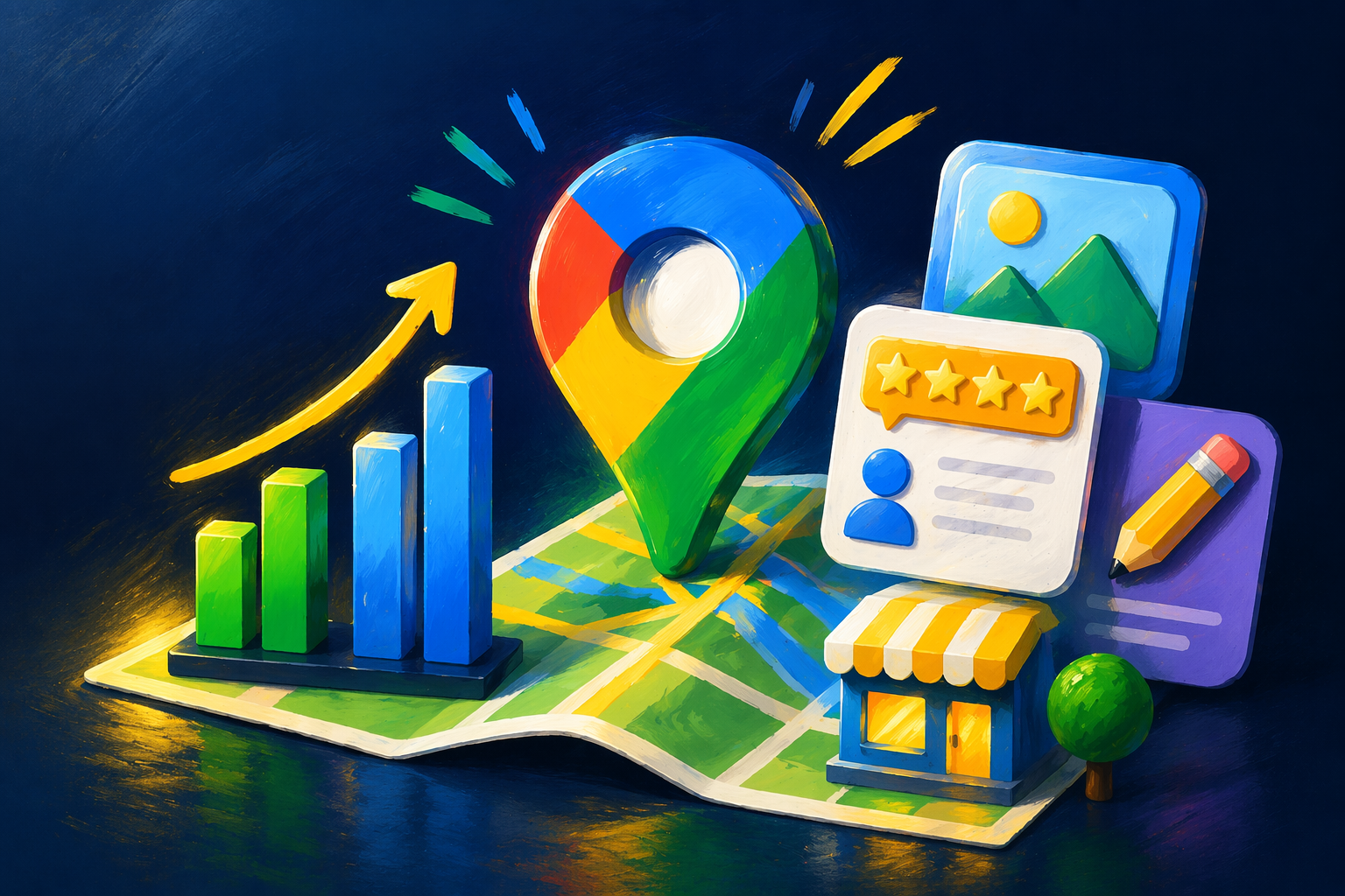 Google Maps wizytówka firmy z opiniami, zdjęciami i statystykami SEO lokalnego